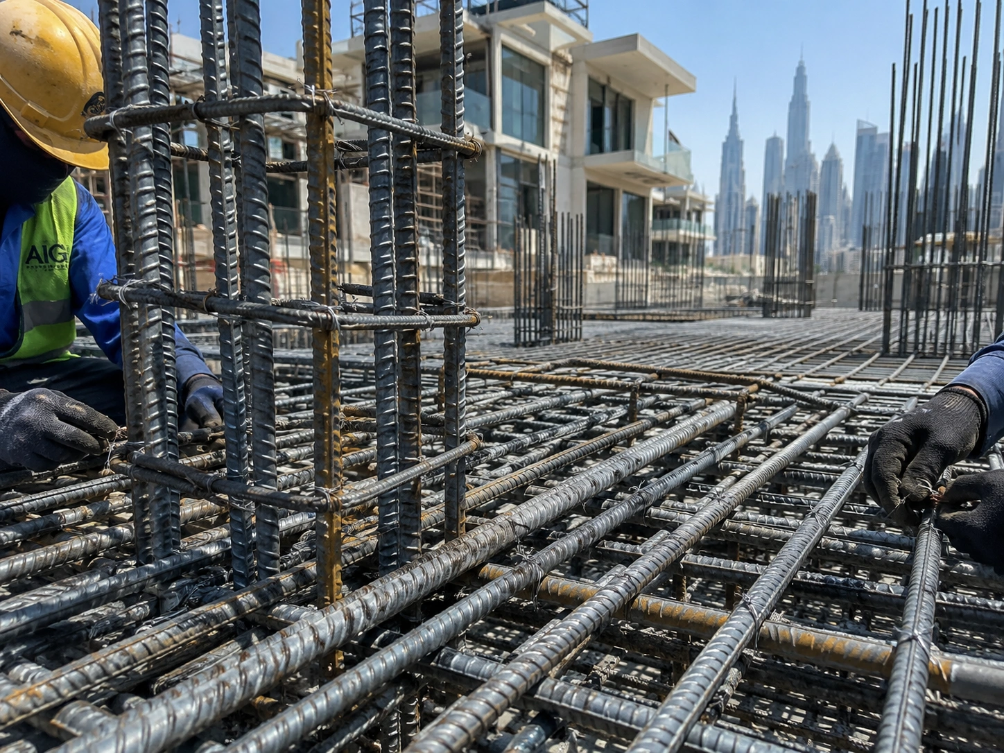 Beam rebar cage installation