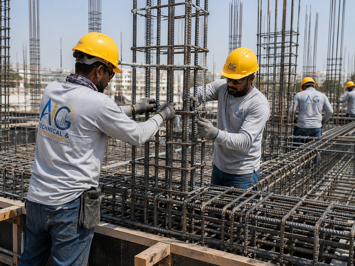 Column steel fixing